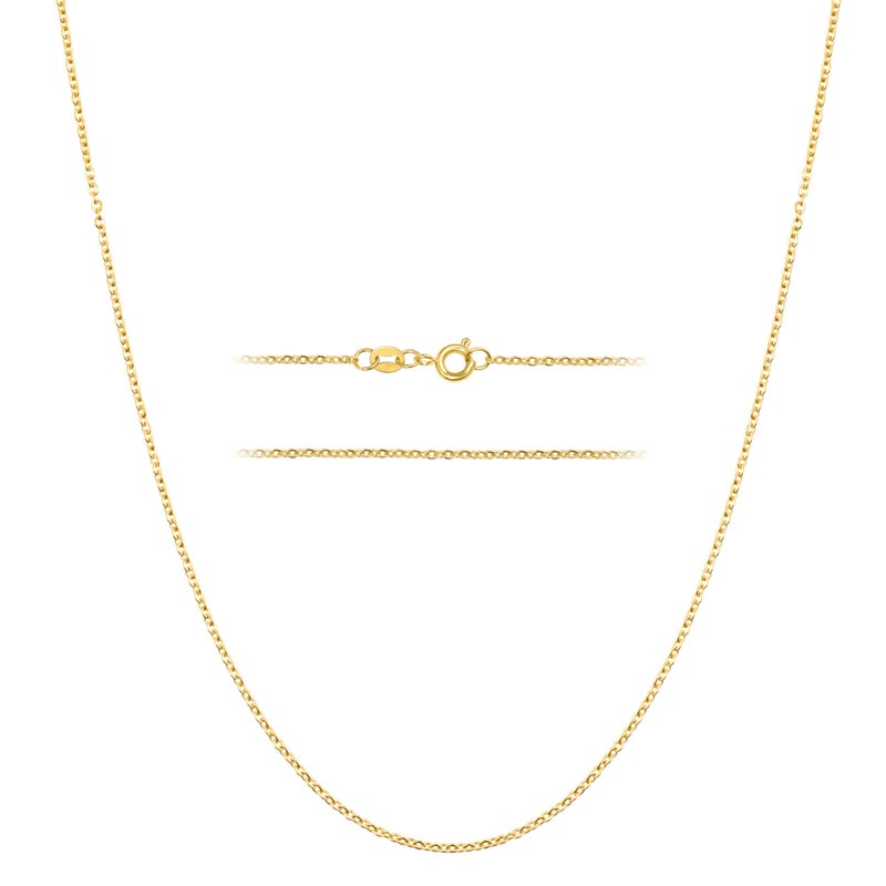 KISPER 24k Gold Cable Link Chain Necklace â€“ Thin, Dainty, Gold Plated Stainless Steel Jewelry for Women & Men with Spring Ring Clasp, 24â€ - Image 1
